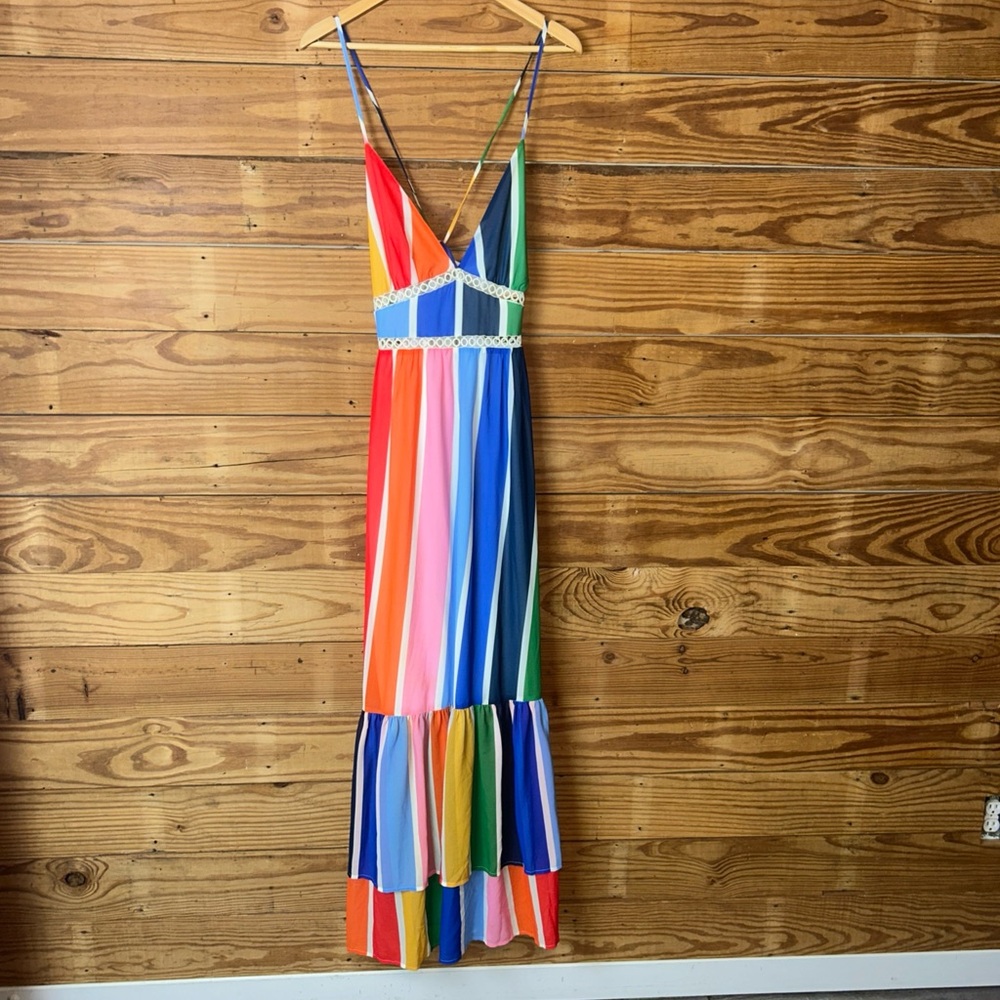 Flying Tomato Multicolor Striped Maxi Dress